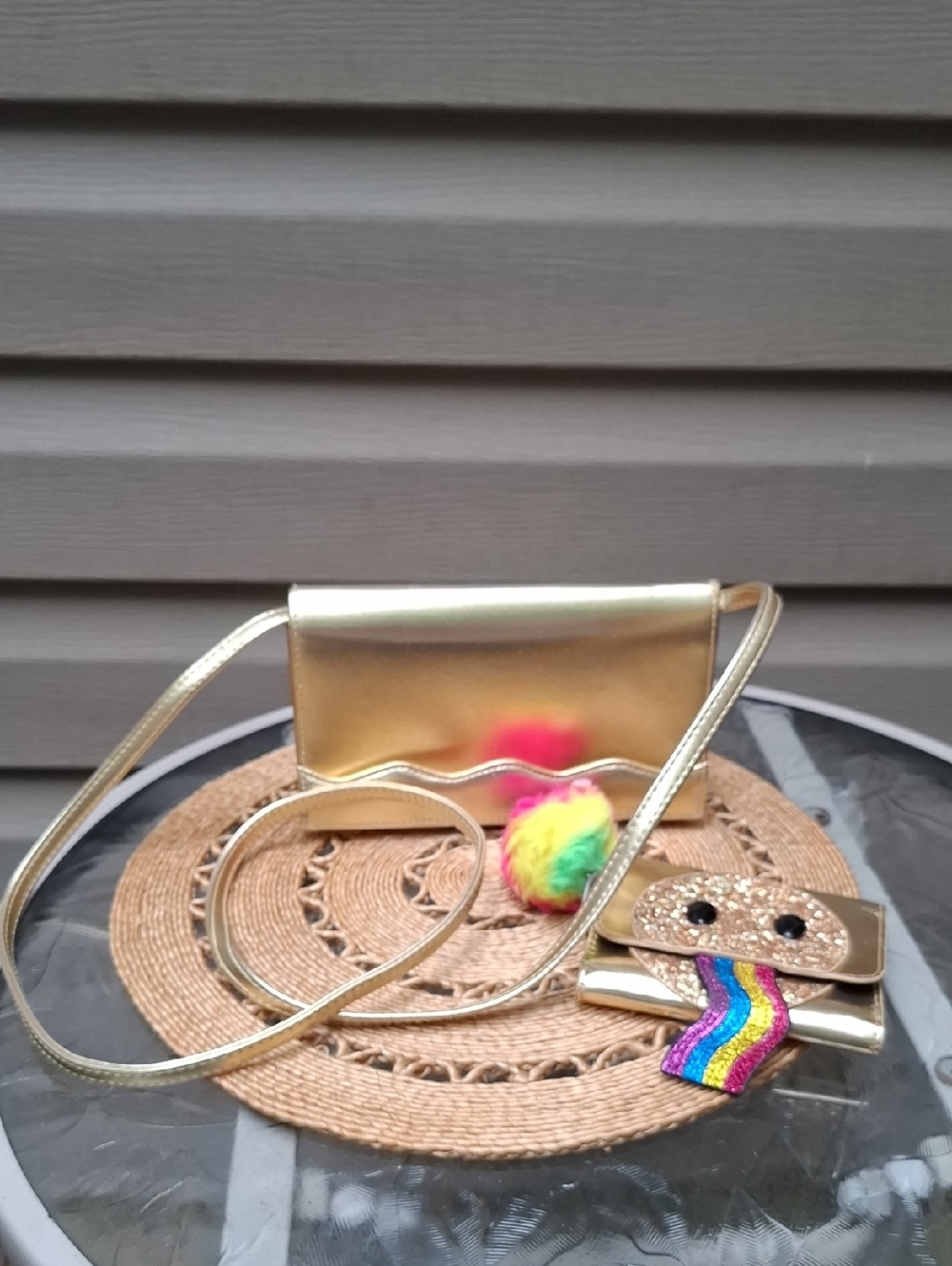 Little Girls Gold Shoulder Bag & Justice Wallet